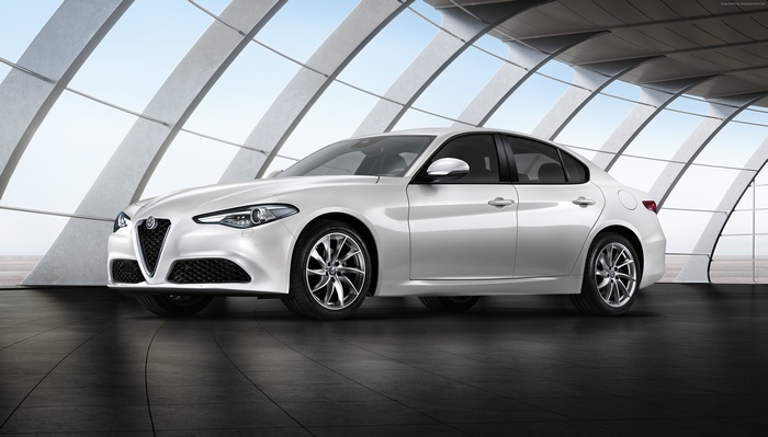 White Alfa Romeo Giulia sedan