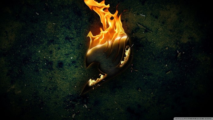 Fairy Tail logo on fire