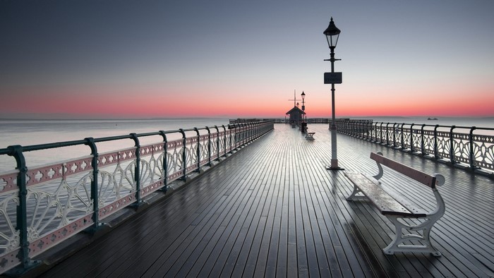 Pier at sunset over the sea