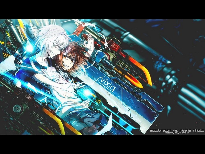 Accelerator and Misaka Mikoto from To Aru Kagaku no Railgun