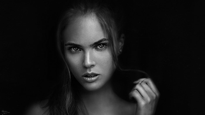 Monochrome portrait of a woman by Georgy Chernyadyev