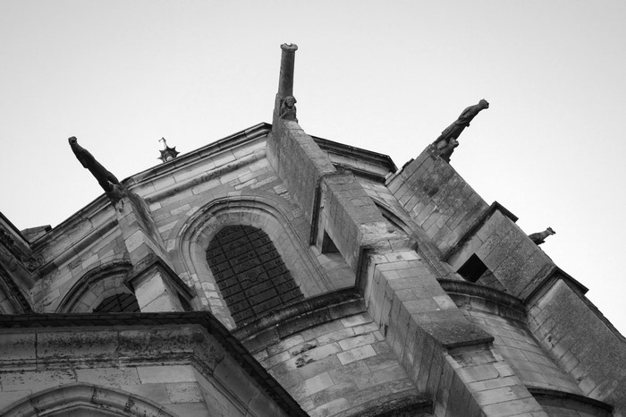 Gargoyles on a stone church building