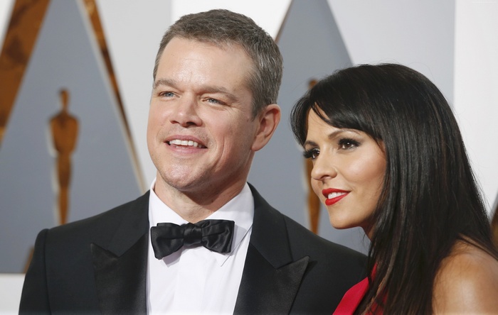 Matt Damon and Luciana Barroso at the Oscars