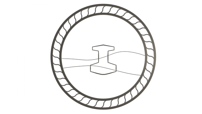 Mjolnir symbol within a decorative wheel