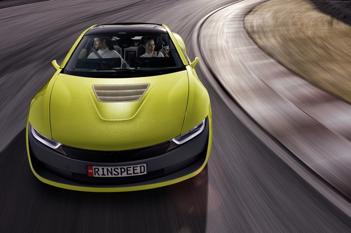 Rinspeed Etos electric car on a race track