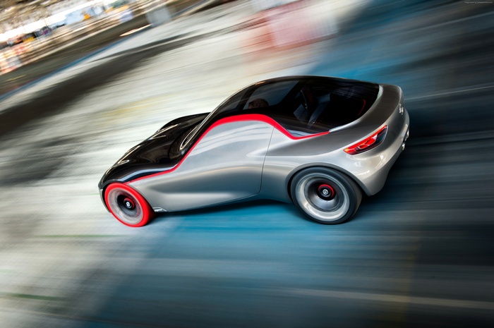 Opel GT concept car on a track