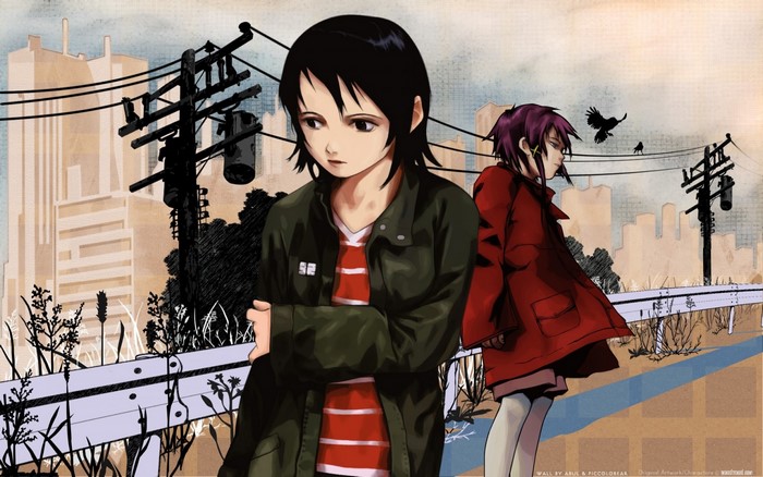 Lain and another girl from Serial Experiments Lain