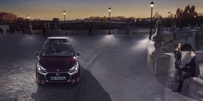 DS 3 Cabrio on a bridge at dusk