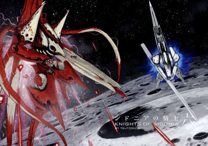 Knights of Sidonia Mecha Battle in Space
