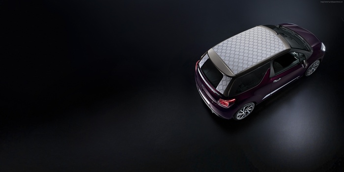 DS 3 Cabriolet car with patterned roof