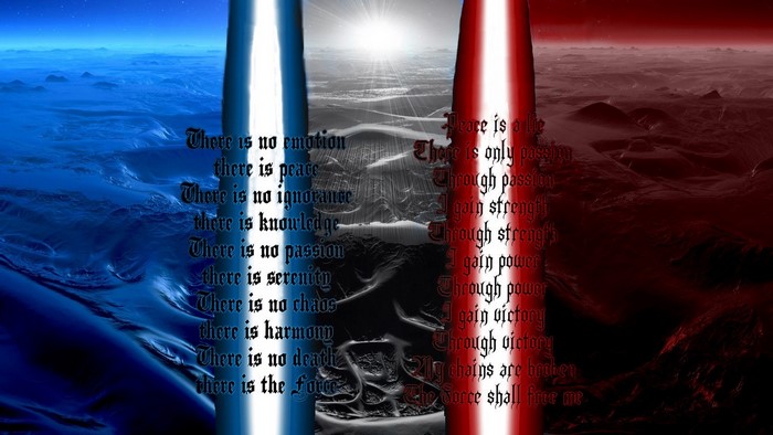 Star Wars Jedi Code with Lightsabers