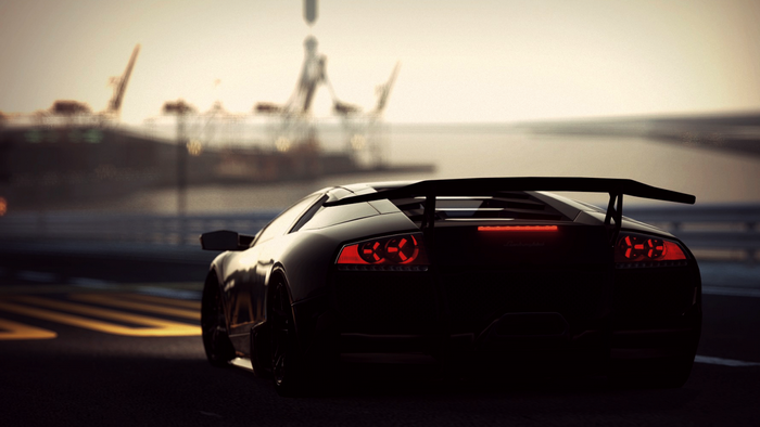 Black Lamborghini Murcielago LP 670-4 SV on road