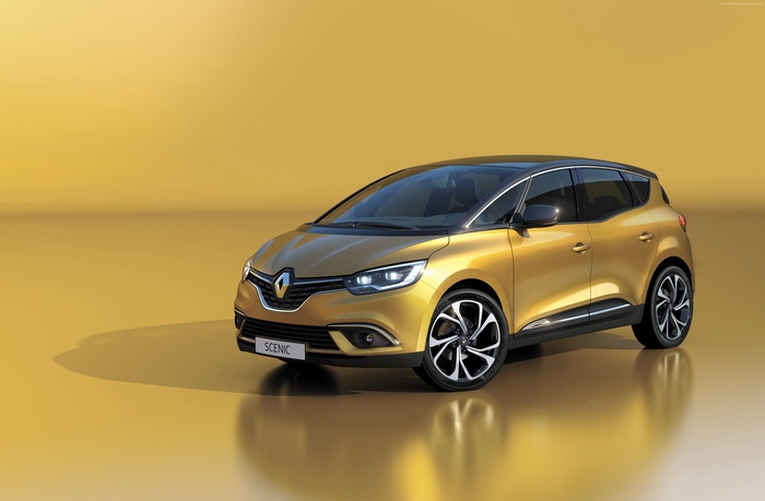 Gold Renault Scenic minivan