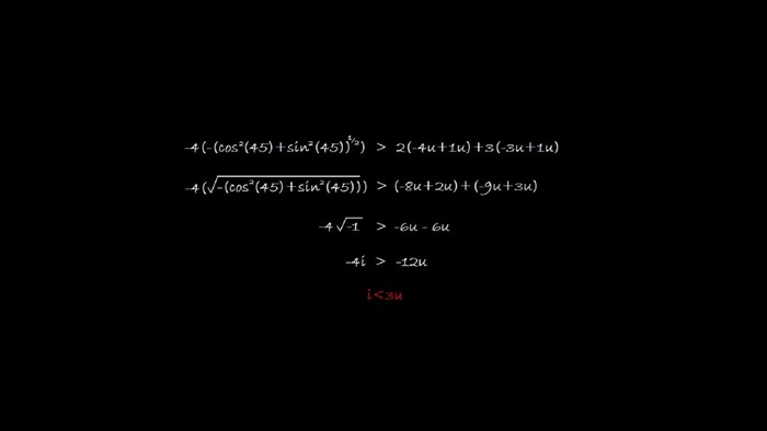 Mathematics equations on a black background