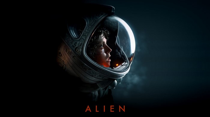 Alien movie poster featuring Ellen Ripley in a space suit