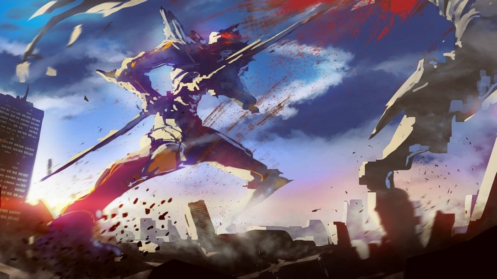 EVA Unit 01 from Neon Genesis Evangelion in battle
