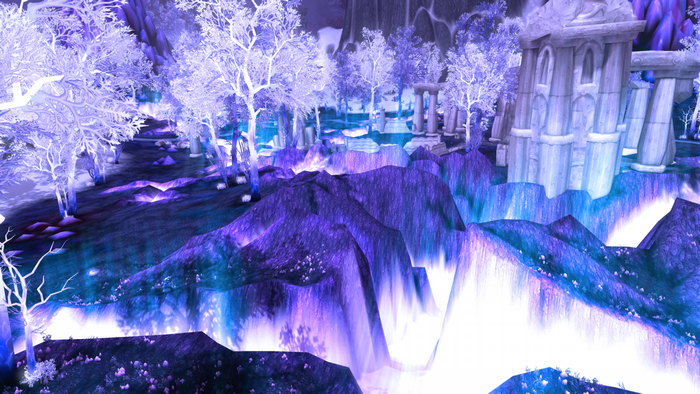 World of Warcraft Crystalsong Forest icy landscape