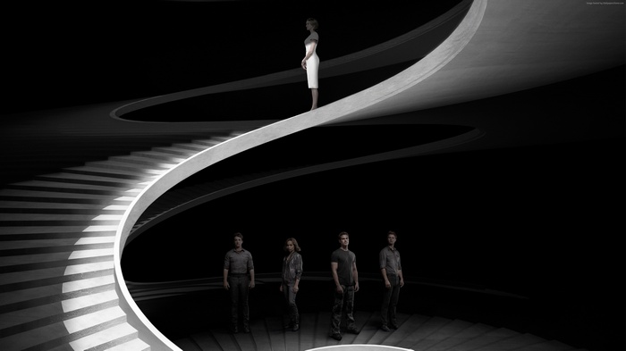 The Divergent Series: Allegiant characters on a staircase