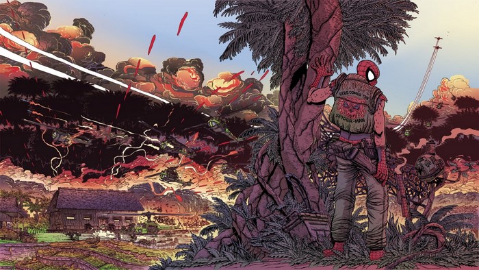 Spider-Man in a Vietnam War setting