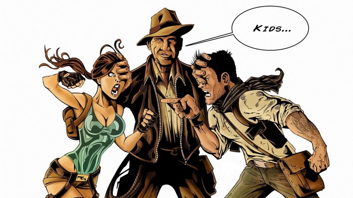 Indiana Jones, Lara Croft, and Nathan Drake