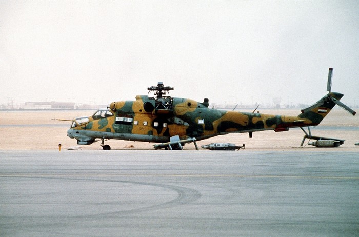 Mi-24 Hind helicopter on tarmac