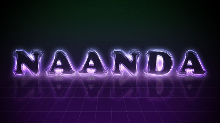 NAANDA text with neon effect