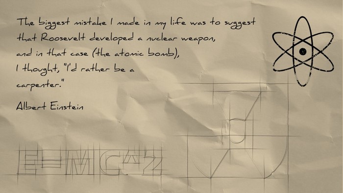 Albert Einstein quote about nuclear weapon suggestion