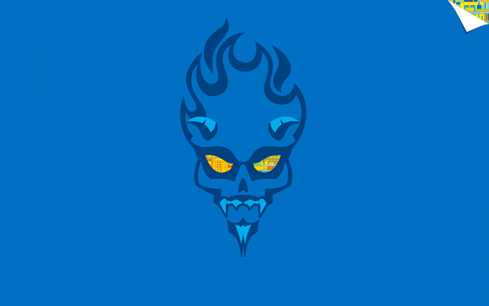 Devil's Canyon skull illustration with Intel branding