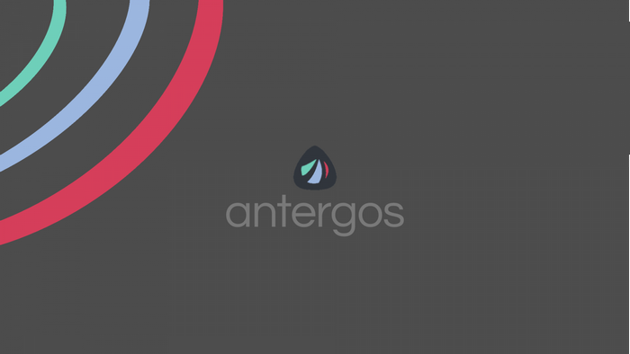 Antergos logo with colorful arcs