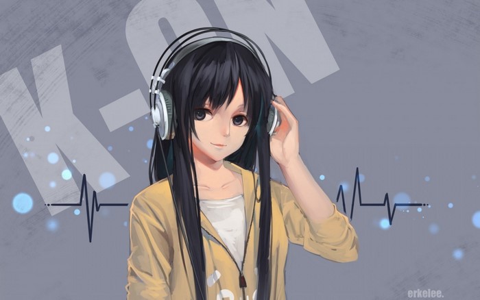 Anime girl with headphones from K-ON!
