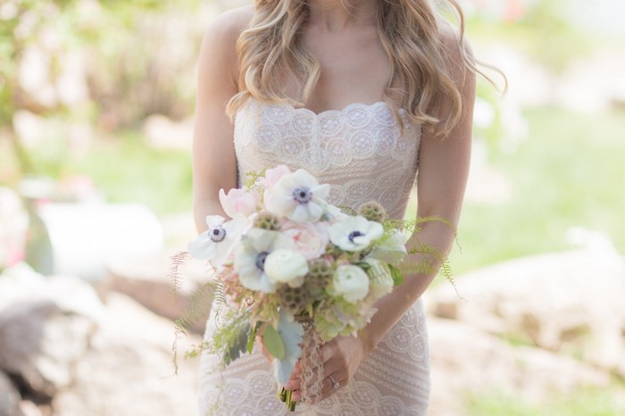Bride holding a flower bouquet