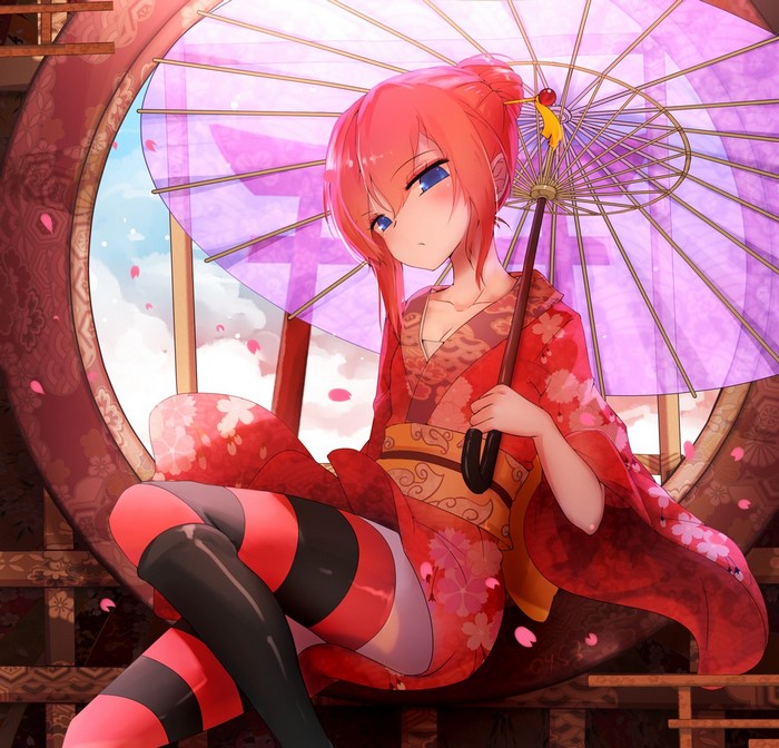 Kagura from Gintama with Japanese umbrella