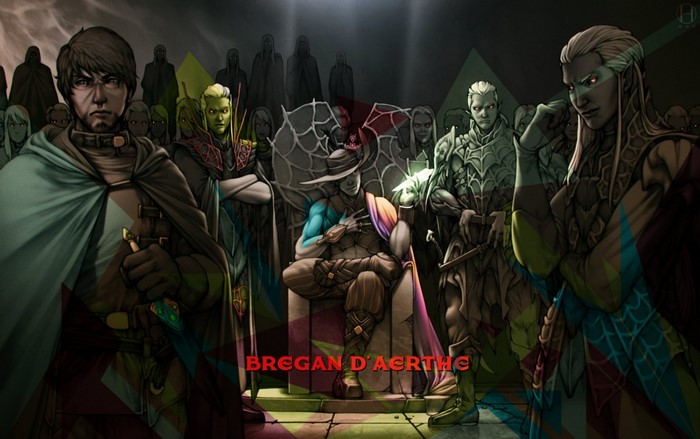Bregan D'aerthe characters in a throne room