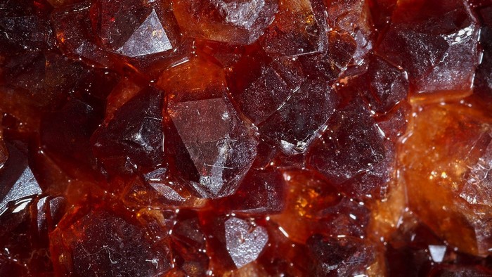 Close-up of amber-colored crystals