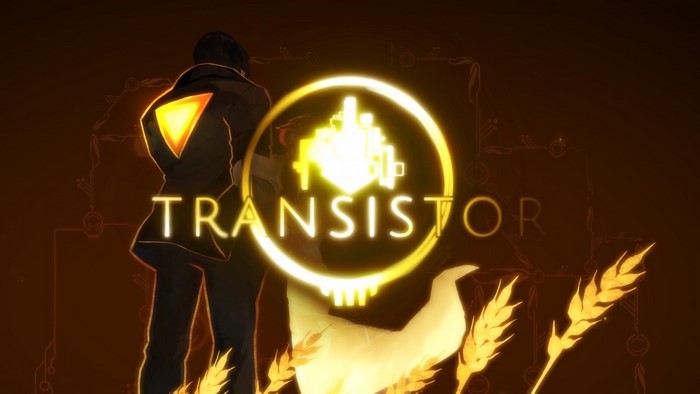 Transistor game logo with character and wheat