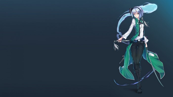 Konpaku Youmu from Touhou holding a katana