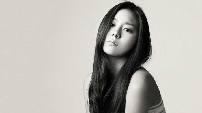 Monochrome Portrait of a Woman with Long Hair