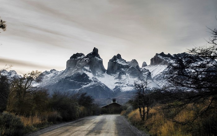 Torres del Paine Snowy Mountain Landscape in Chile