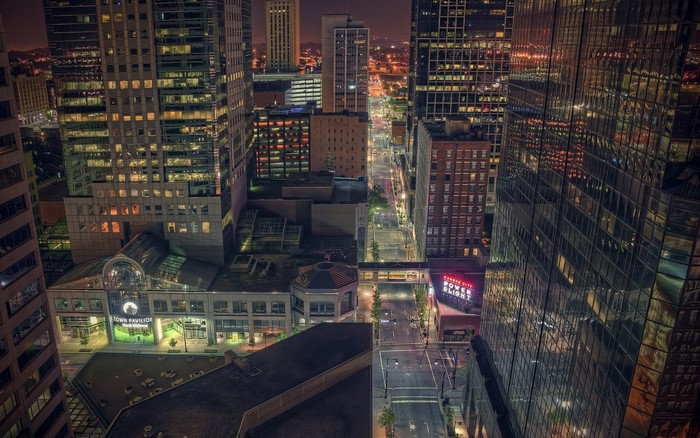 Kansas City Downtown Skyline at Night