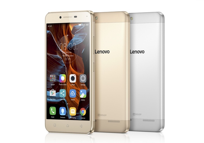Lenovo VIBE K5 smartphones in gold and silver