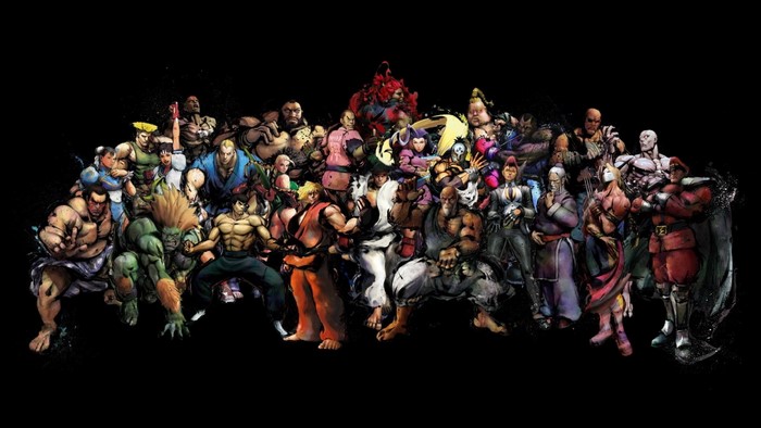 Street Fighter characters gathered together