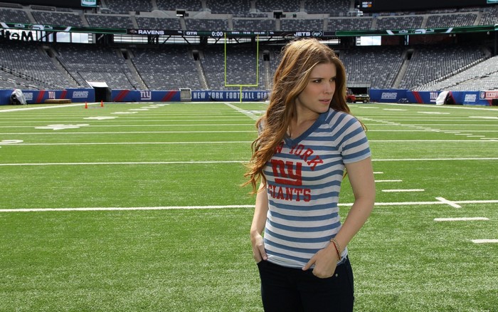 Kate Mara in New York Giants Stadium