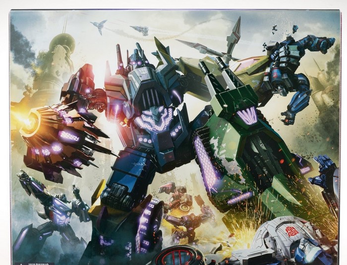 Transformers artwork with robots fighting