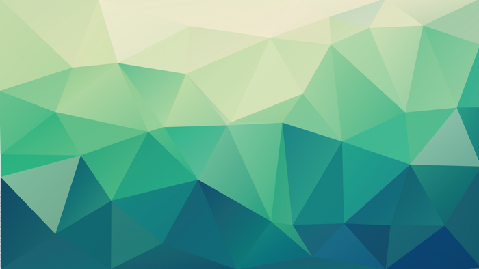 Abstract geometric low-poly pattern in green and blue hues
