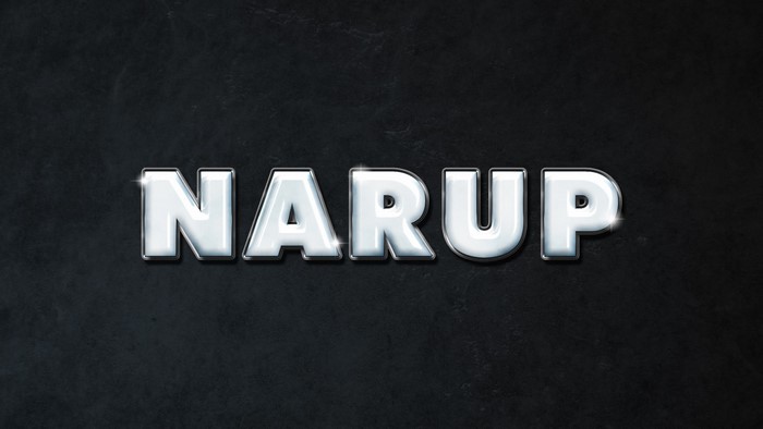 NARUP text logo with metallic effect