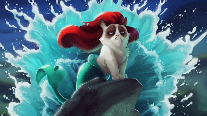 Grumpy Cat as Ariel from The Little Mermaid
