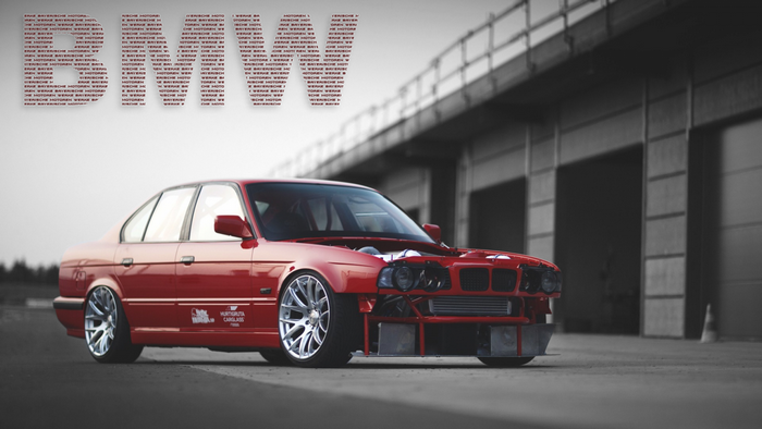 Red BMW E36 M3 with custom modifications