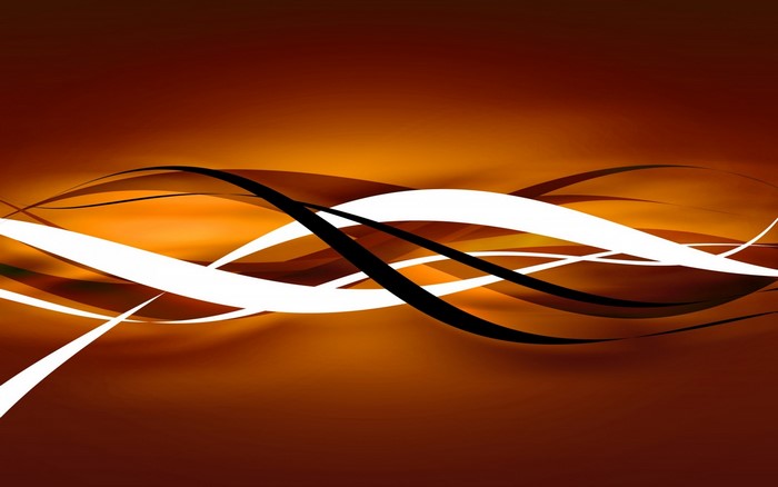Abstract orange background with white and black wavy lines