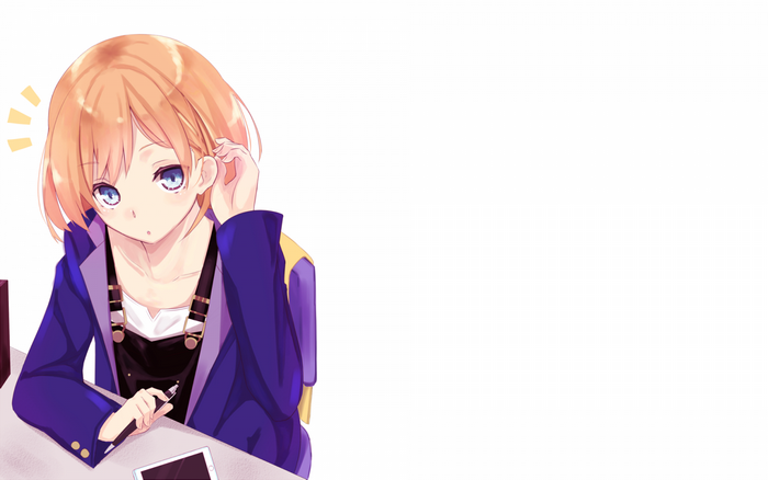 Miyamori Aoi from Shirobako holding a stylus