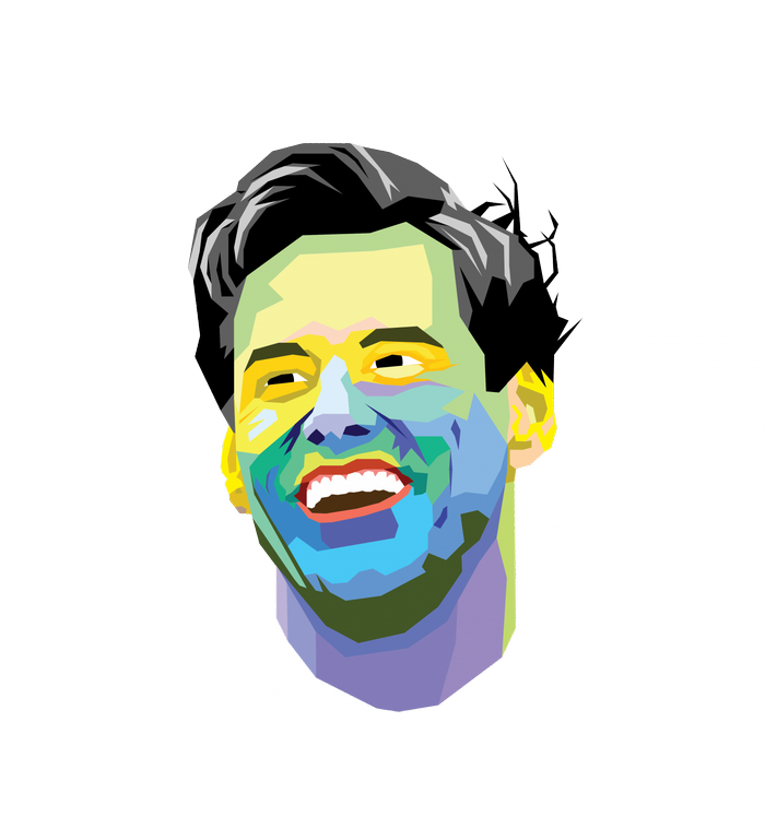 Jim Carrey low poly illustration